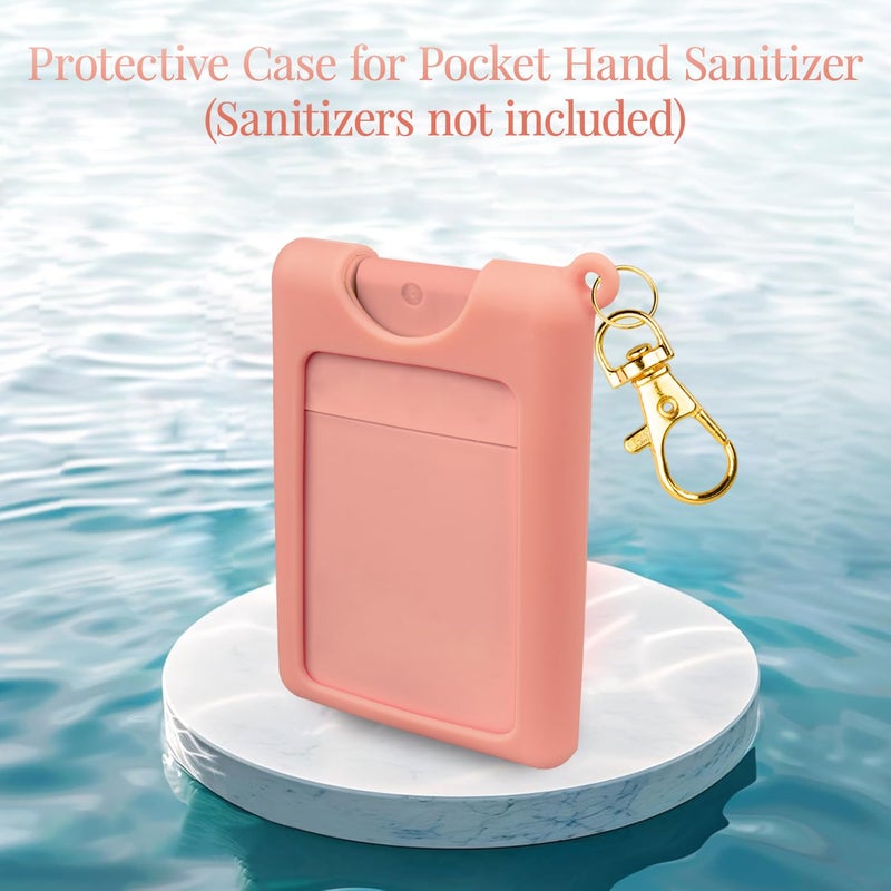 VANEST Silicone Case Compatible with Noshinku Pocket Hand Sanitizer, Protective Case with Keychain for Refillable Travel Size, Hand Sanitizer Spray Accessory (Orange) - Image 2